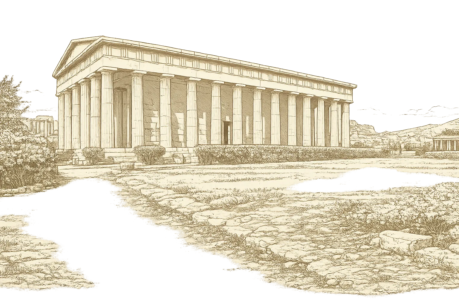 Illustration of an ancient Greek temple